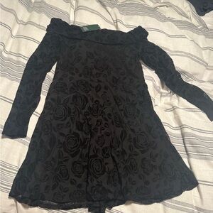 Wild Fable Black Textured Dress